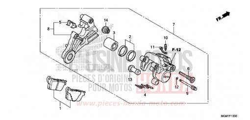 ETRIER DE FREIN ARRIERE (CB600F) CB600FD de 2013